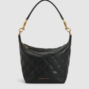 Charles & Keith Black Quilted Shoulder Bag
